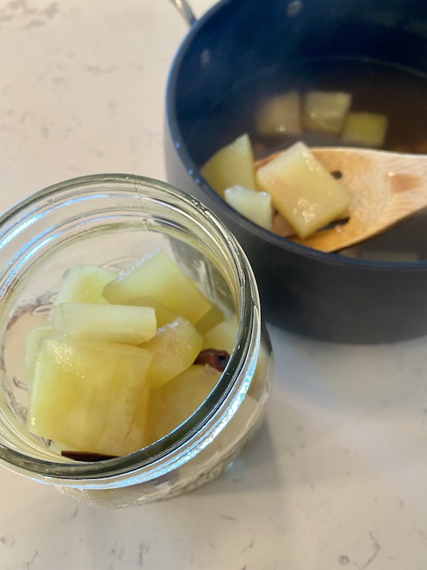 Pickled watermelon rinds